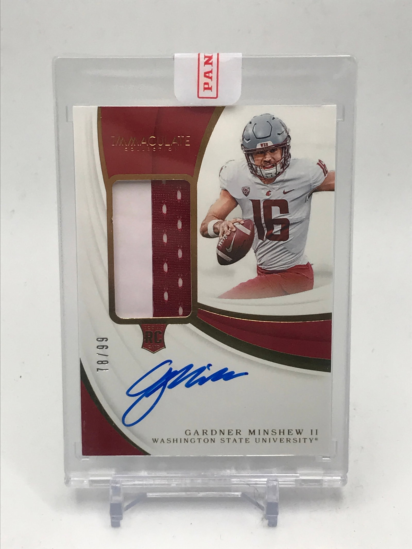 2019 PANINI IMMACULATE COLLECTION COLLEGIATE GARDNER MINSHEW SIGNED PATCH TRADING CARD 78/99: Prices are in Canadian dollars