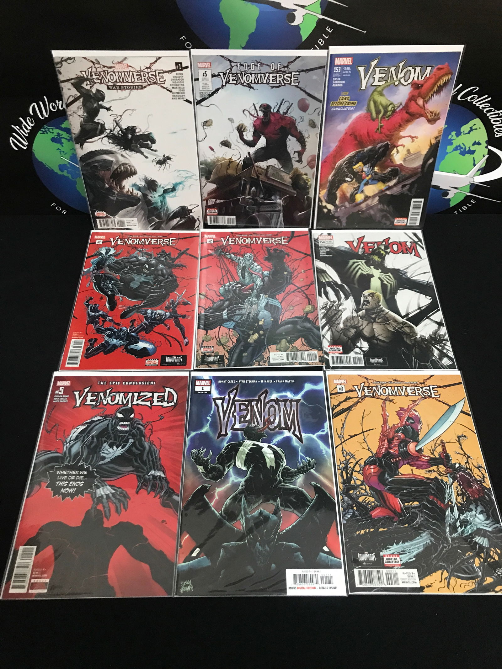 LOT OF 9 COMICS FEATURING VENOM - MARVEL COMICS: Prices are in Canadian dollars