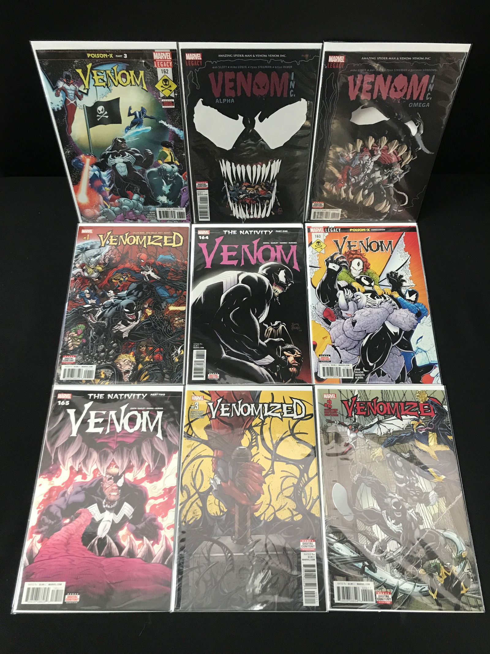LOT OF 9 COMICS FEATURING VENOM - MARVEL COMICS: Prices are in Canadian dollars