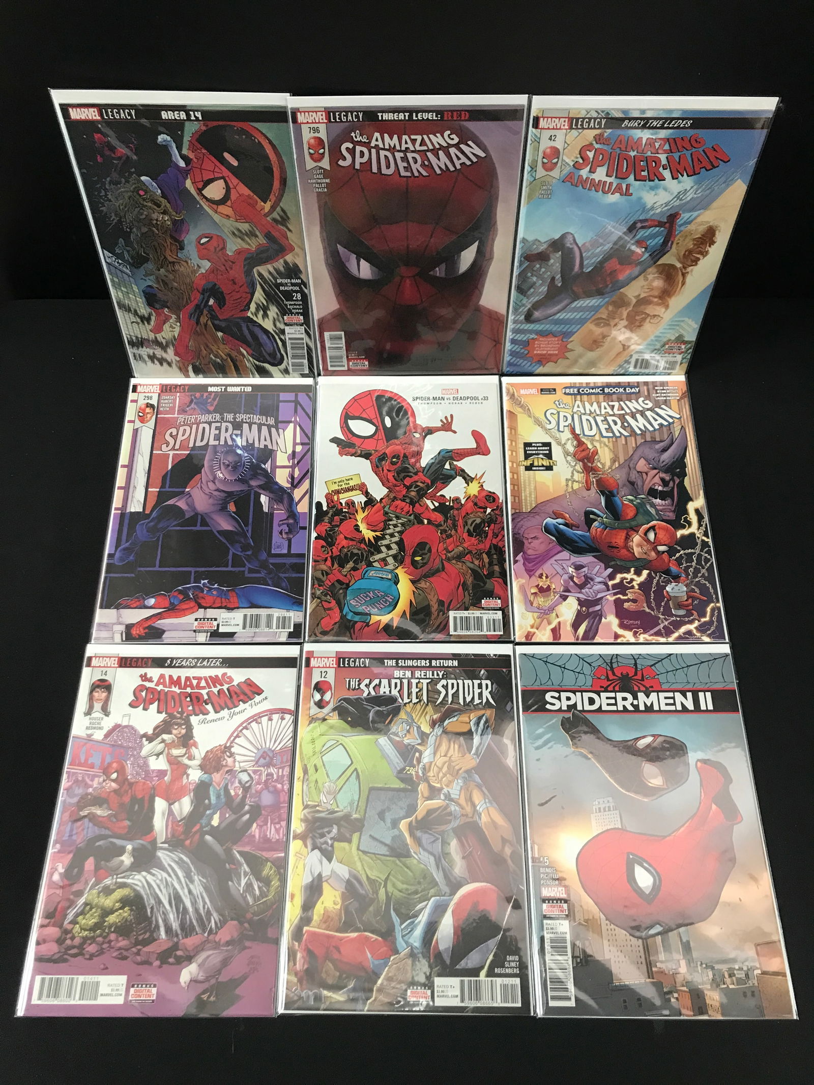 LOT OF 9 COMICS FEATURING SPIDERMAN - MARVEL COMICS (1 of 1)