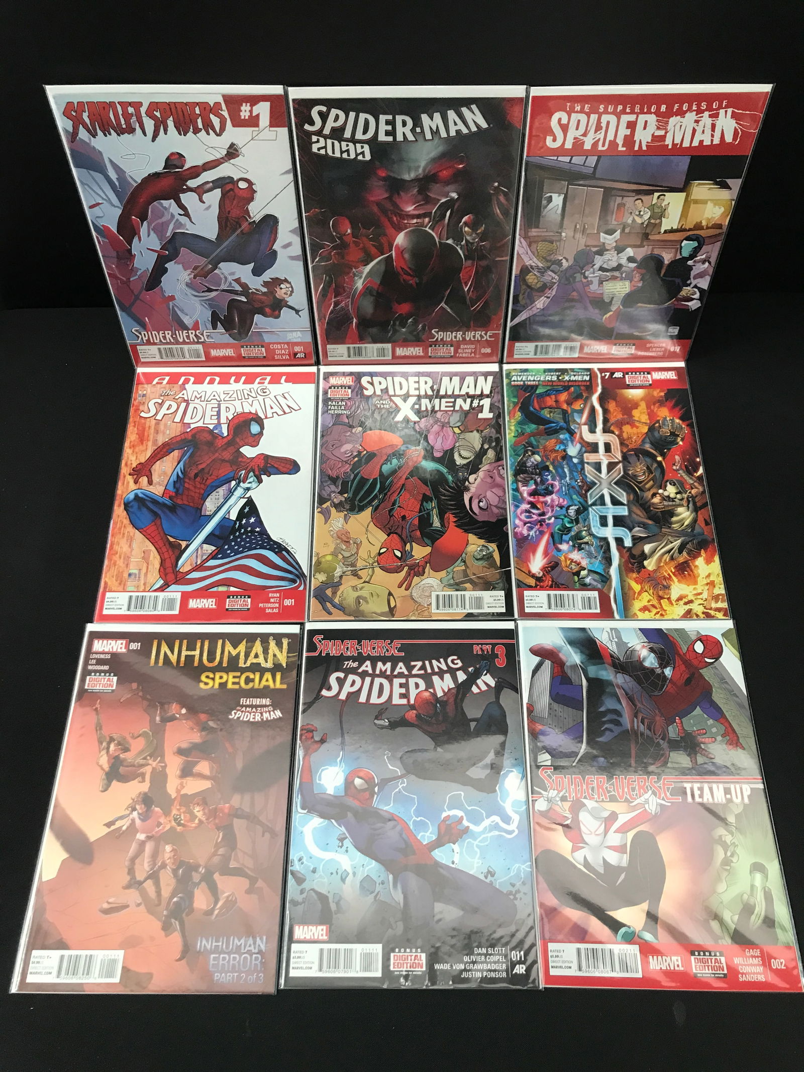 LOT OF 9 COMICS FEATURING SPIDERMAN - MARVEL COMICS (1 of 1)