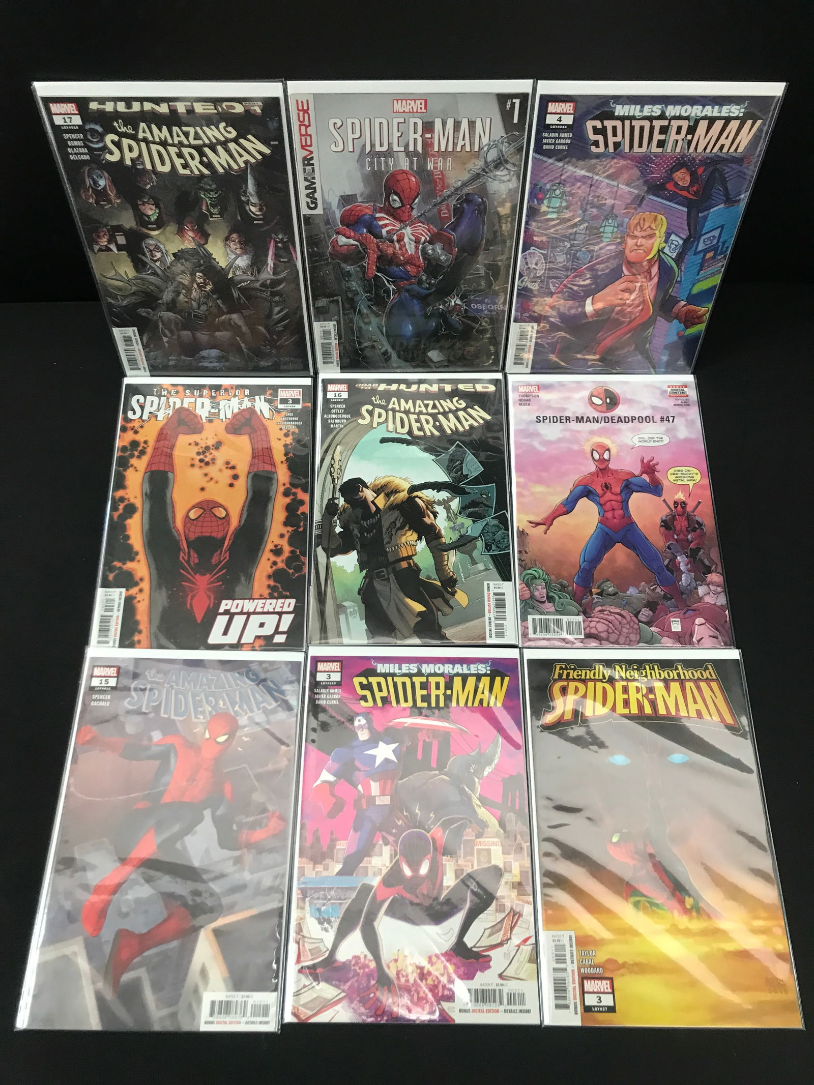 LOT OF 9 COMICS FEATURING SPIDERMAN - MARVEL COMICS (1 of 1)