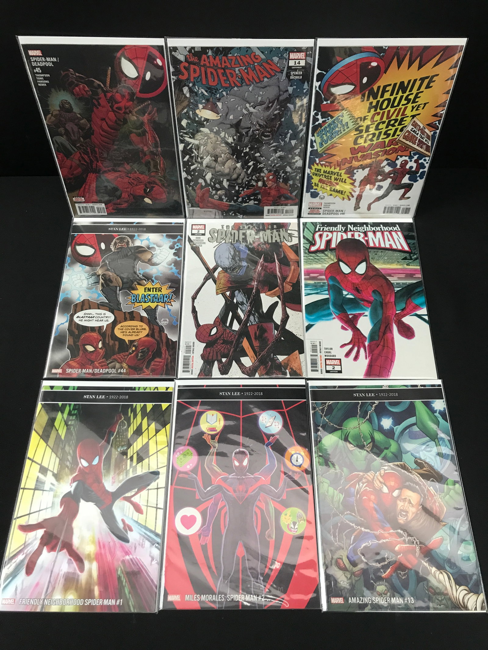 LOT OF 9 COMICS FEATURING SPIDERMAN - MARVEL COMICS: Prices are in Canadian dollars