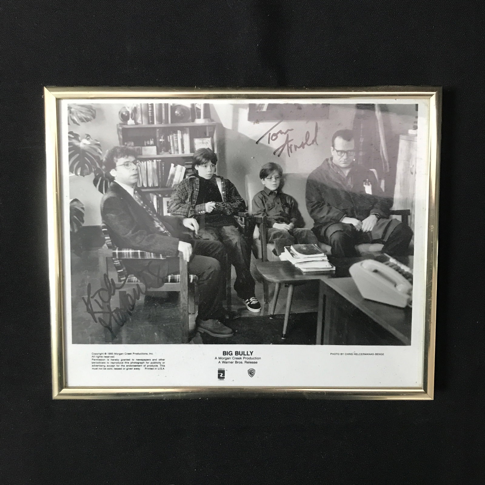 RICK MORANIS AND TOM ARNOLD SIGNED BIG BULLY LOBBY CARD: Prices are in Canadian dollars