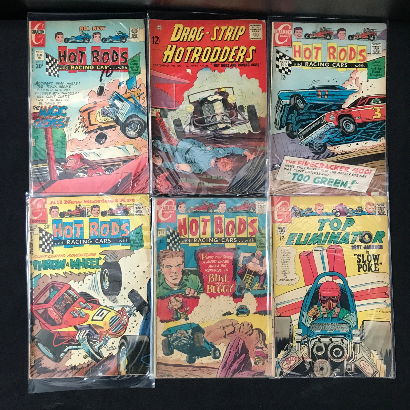 CHARLTON COMICS SILVER AGE RACING COMIC BOOK LOT: Prices are in Canadian dollars