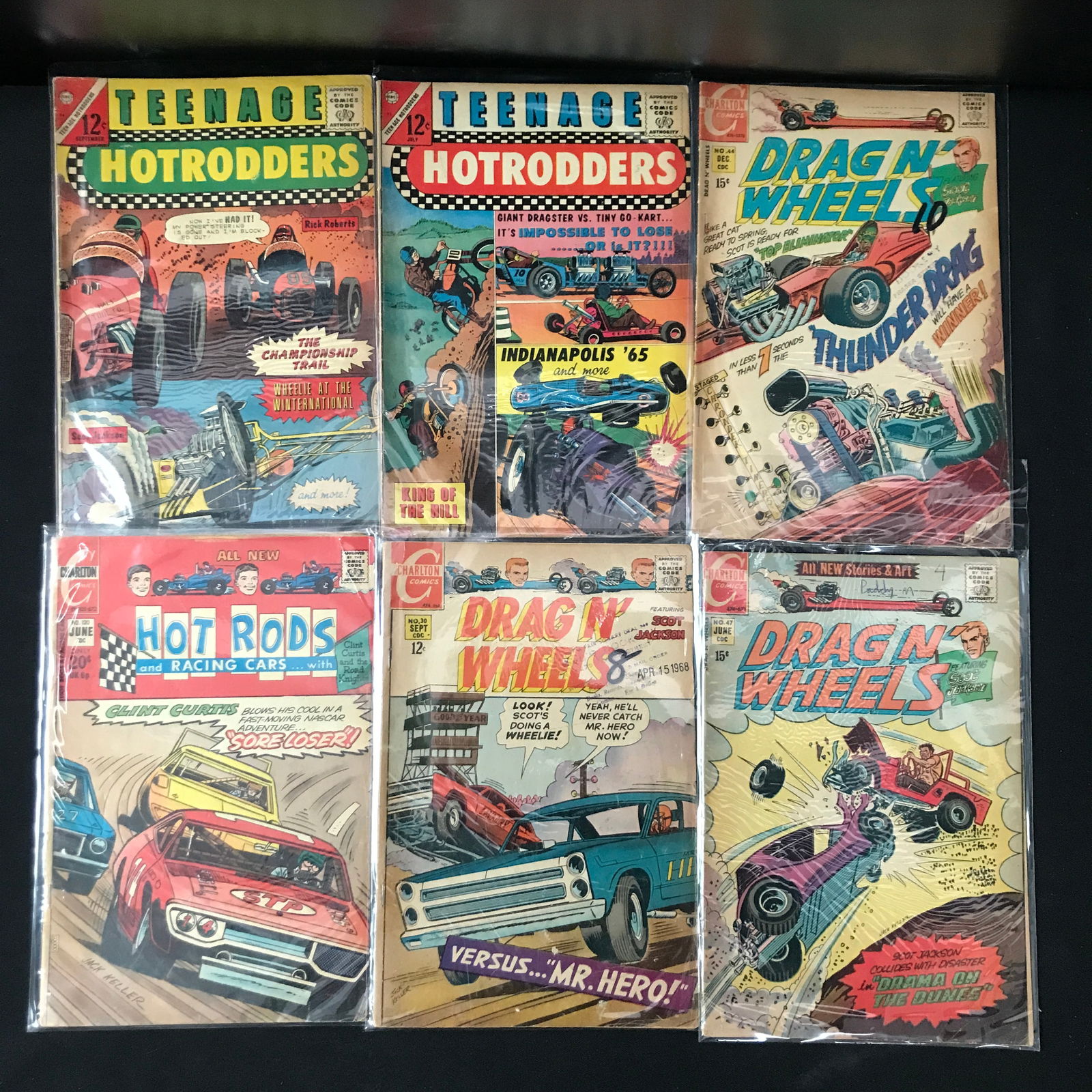 CHARLTON COMICS SILVER AGE RACING COMIC BOOK LOT: Prices are in Canadian dollars
