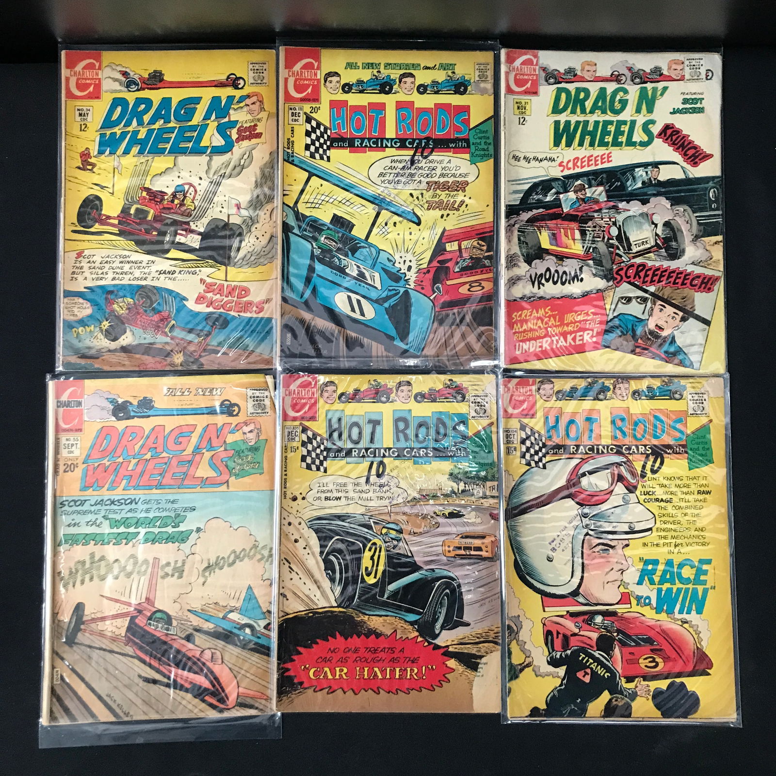 CHARLTON COMICS SILVER AGE RACING COMIC BOOK LOT: Prices are in Canadian dollars