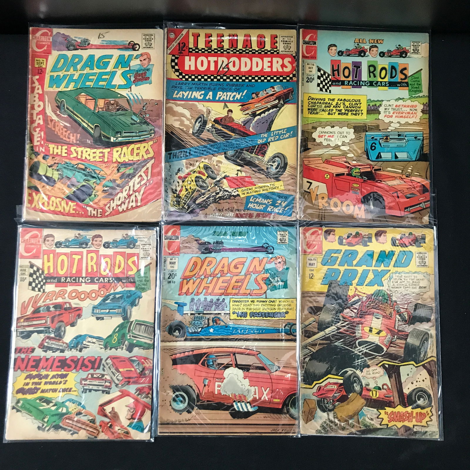 CHARLTON COMICS SILVER AGE RACING COMIC BOOK LOT: Prices are in Canadian dollars