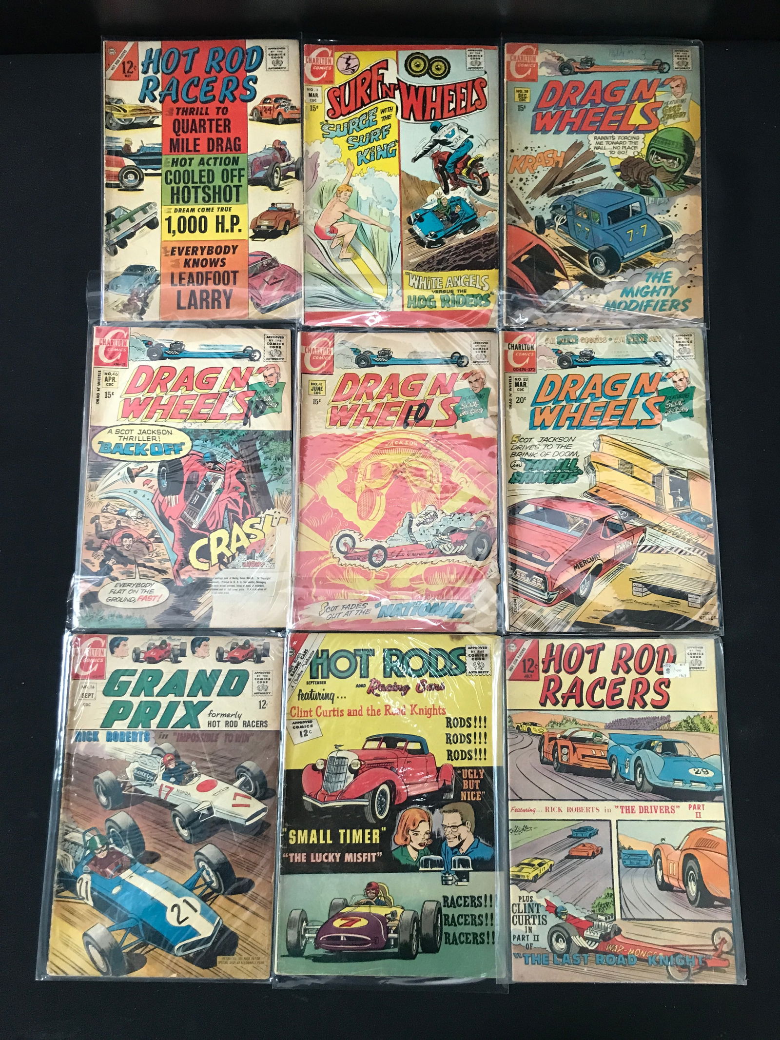CHARLTON COMICS SILVER AGE RACING COMIC BOOK LOT: Prices are in Canadian dollars