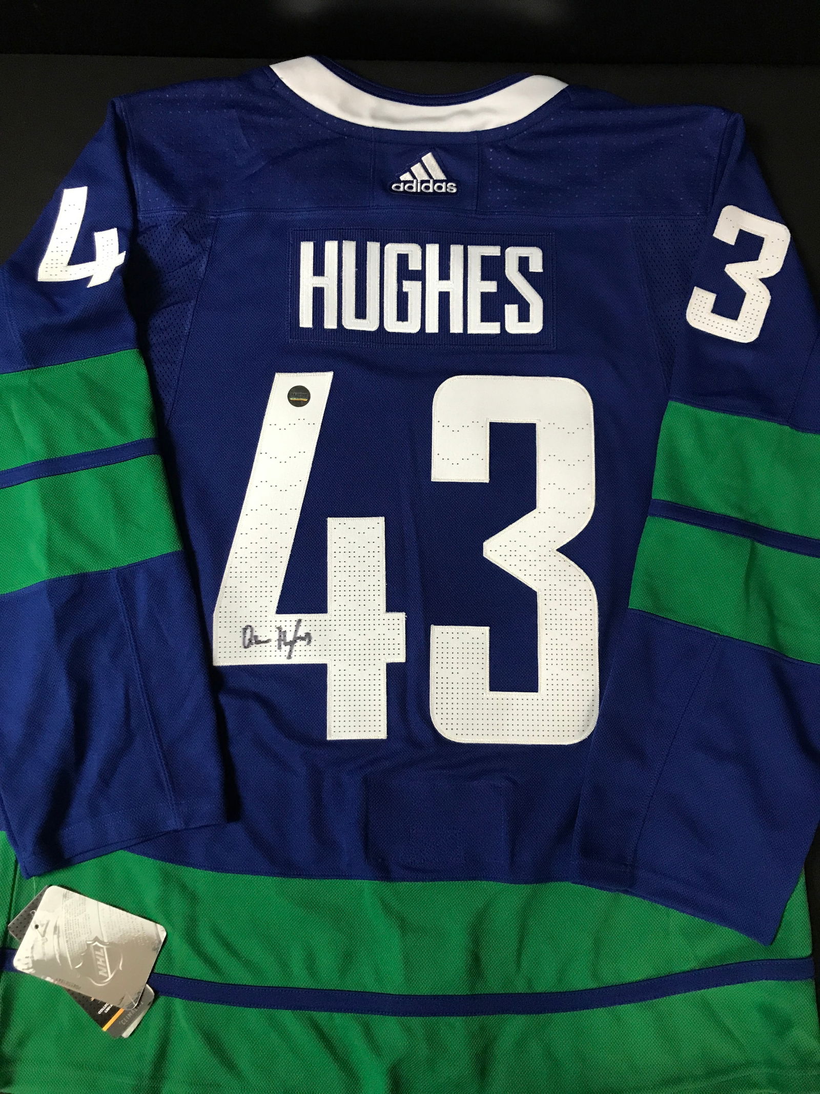 QUINN HUGHES SIGNED VANCOUVER CANUCKS ADIDAS PRO HOCKEY JERSEY (PASTIME COA): Prices are in Canadian dollars