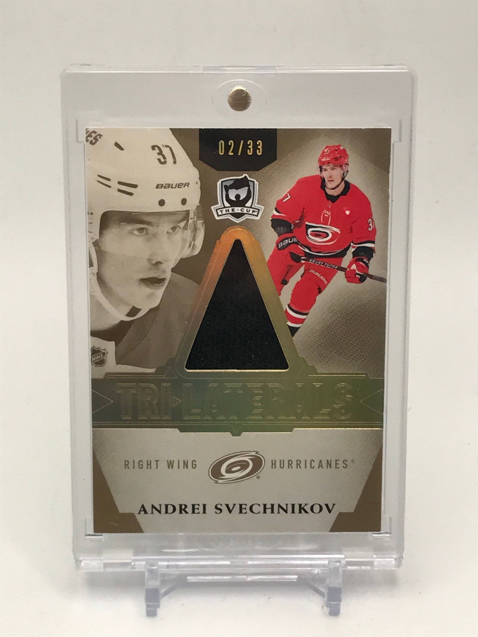 2018-19 UPPER DECK THE CUP SEBASTIAN AHO TRI LATERALS PATCH 02/33: Prices are in Canadian dollars