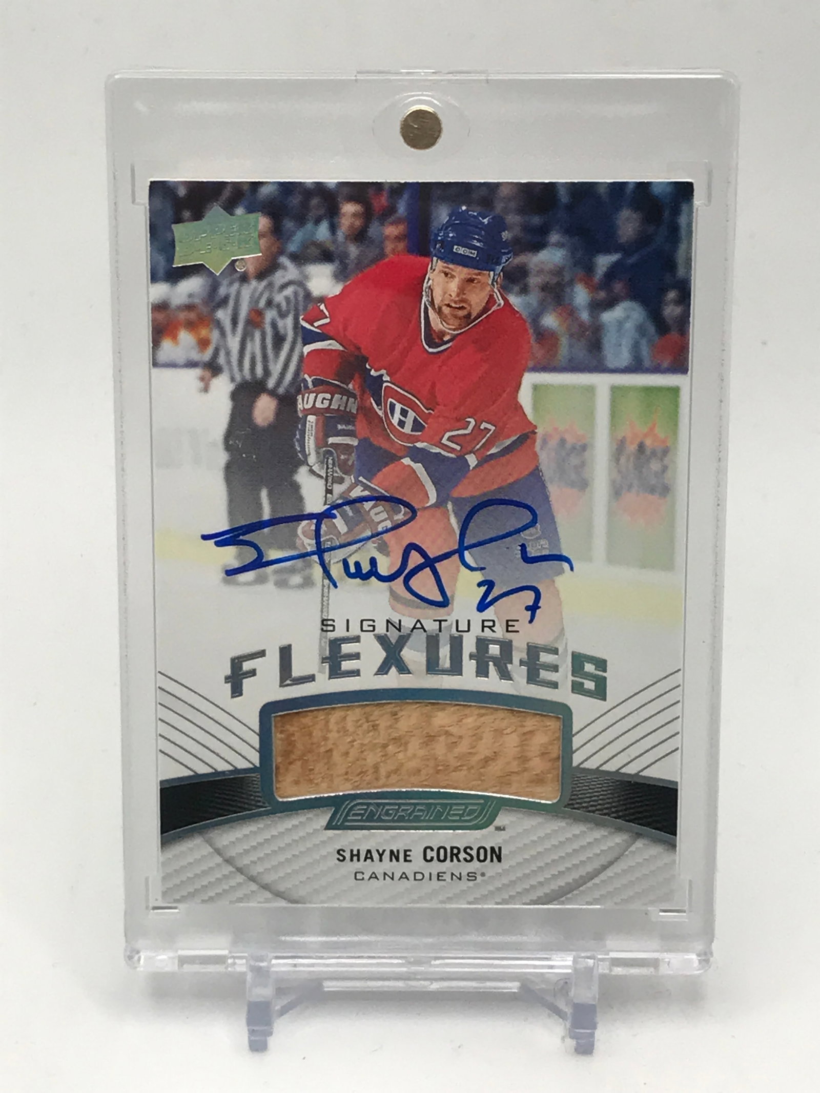 2019-20 UPPER DECK ENGRAINED SHAYNE CORSON AUTO STICK PATCH: Prices are in Canadian dollars