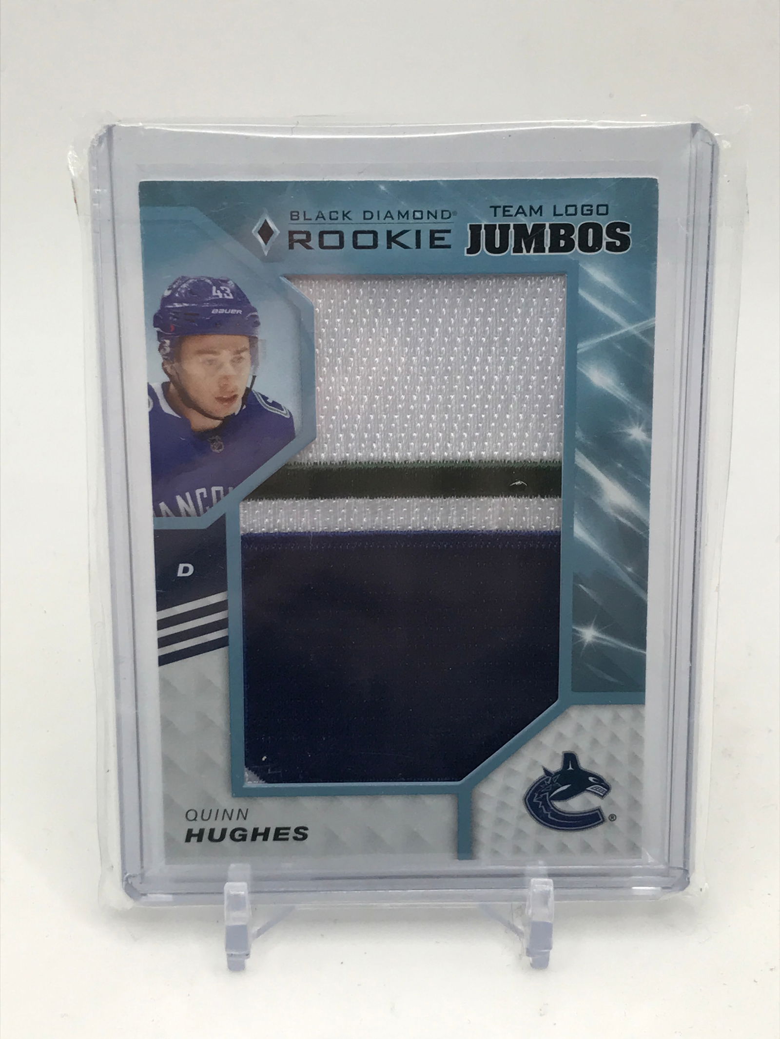 2019-20 UPPER DECK BLACK DIAMOND QUINN HUGHES ROOKIE TEAM LOGO JUMBOS: Prices are in Canadian dollars