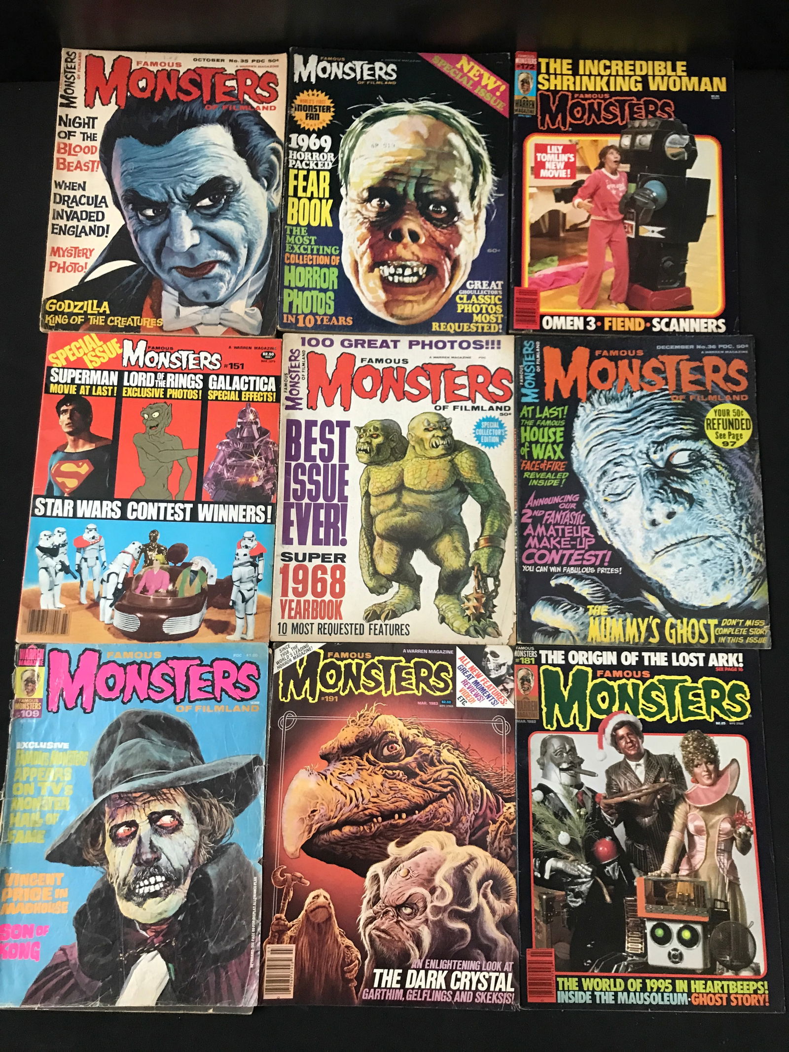 VINTAGE FAMOUS MONSTERS COMICS BOOK LOT: Prices are in Canadian dollars