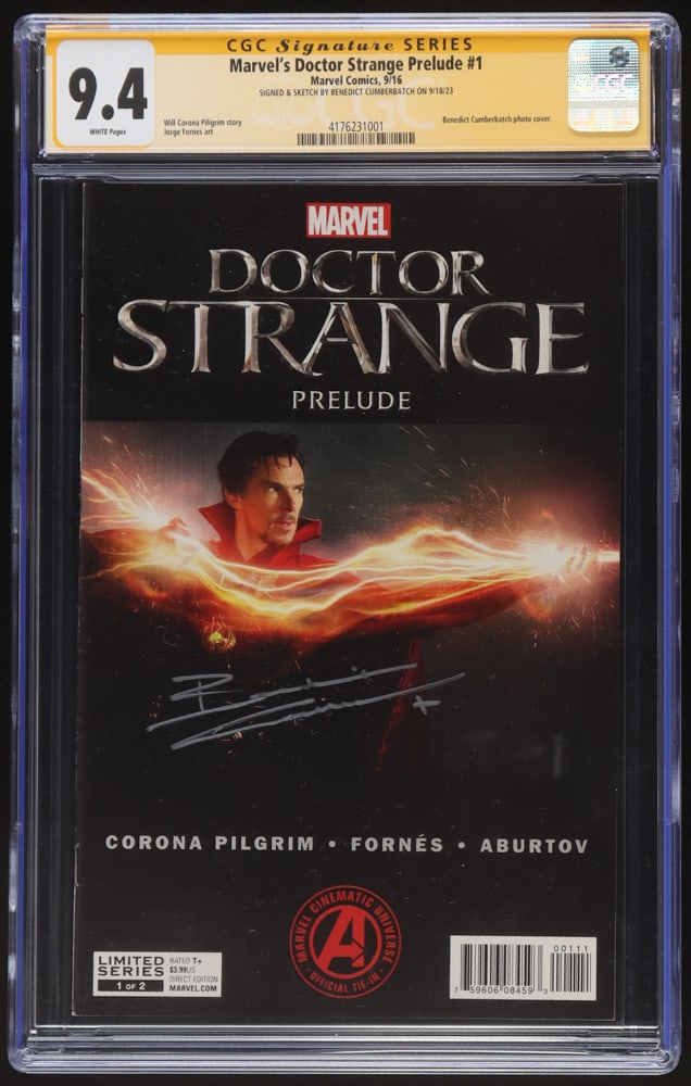 BENEDICT CUMBERBATCH SIGNED MARVEL DR STRANGE NO.1 COMIC (CGC 9.4): Prices are in Canadian dollars