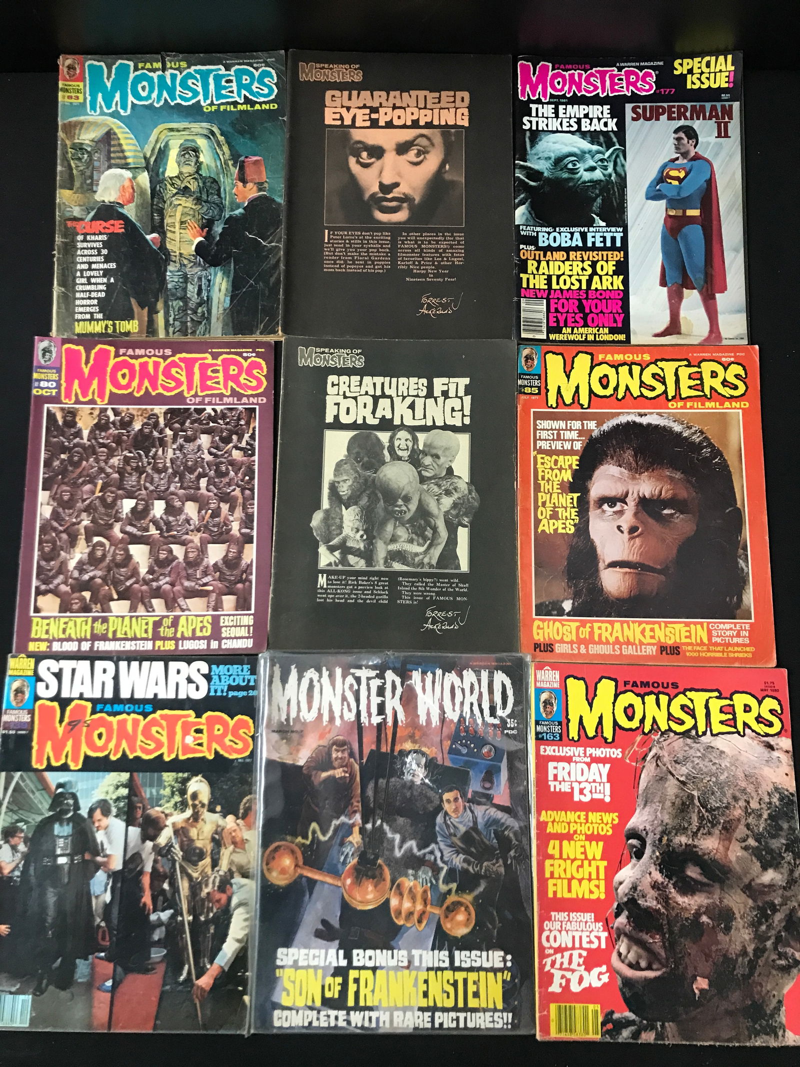 VINTAGE FAMOUS MONSTERS COMICS BOOK LOT: Prices are in Canadian dollars