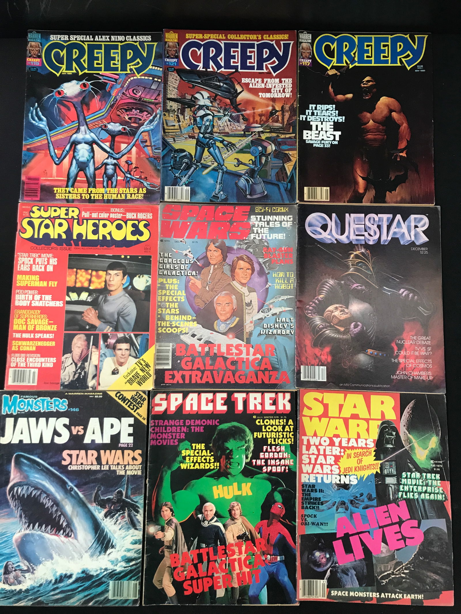VINTAGE CREEPY COMIC BOOK LOT: Prices are in Canadian dollars