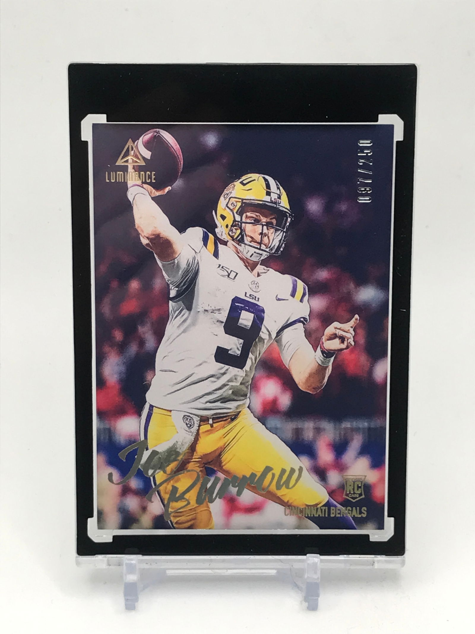 2020 PANINI ILLUMINANCE JOE BURROW ROOKIE CARD 97/250: Prices are in Canadian dollars