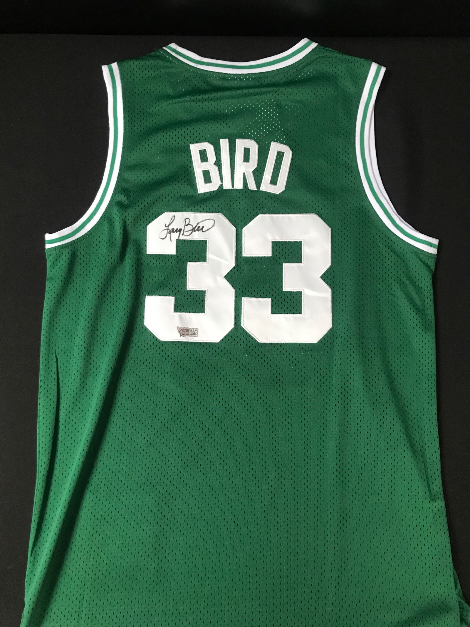 LARRY BIRD SIGNED BOSTON CELTICS CUSTOM JERSEY - ACE COA (1 of 3)