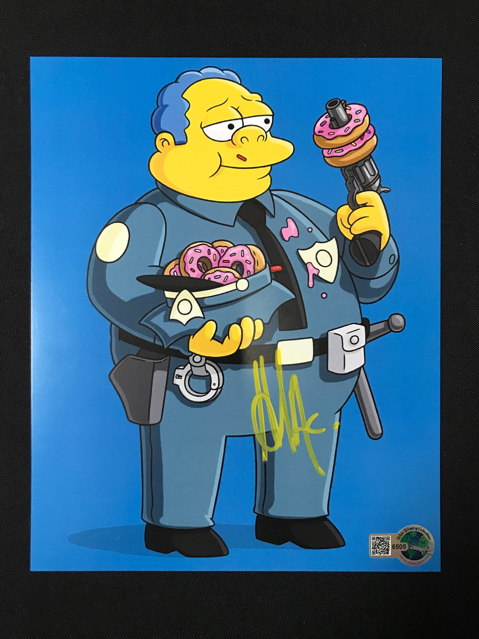 HANK AZARIA SIGNED CHIEF WIGGUM SIMPSONS 8X10 - WWOC COA: Prices are in Canadian dollars