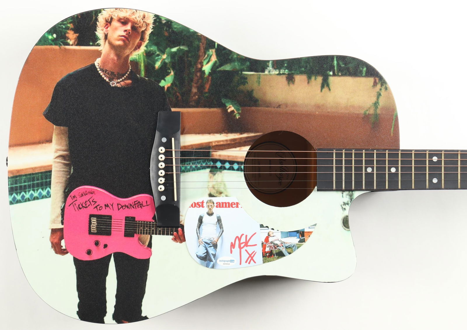 MACHINE GUN KELLY SIGNED ACOUSTIC GUITAR - ACOA COA: Prices are in Canadian dollars