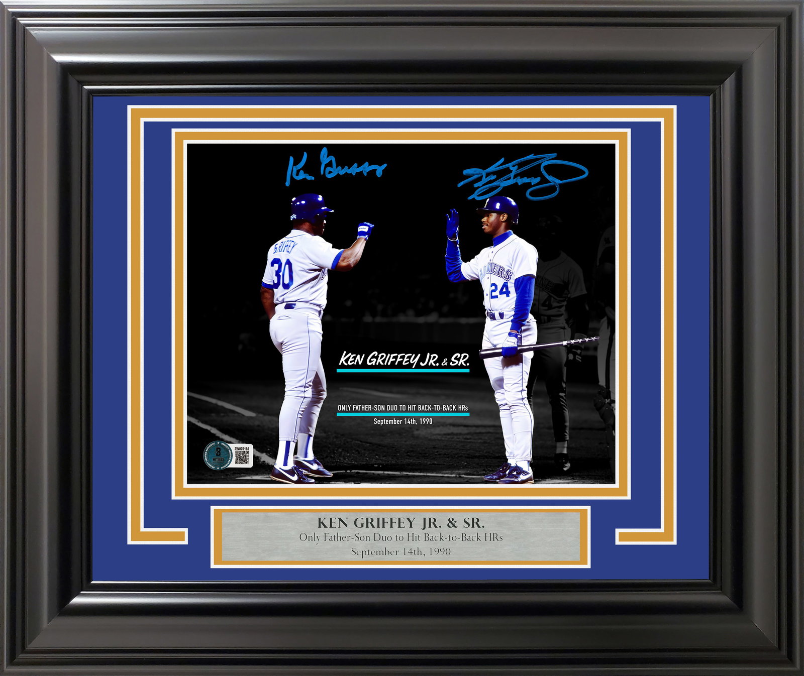 KEN GRIFFEY JR & SR DUAL SIGNED AND FRAMED PICTURE - BECKETT COA: Prices are in Canadian dollars