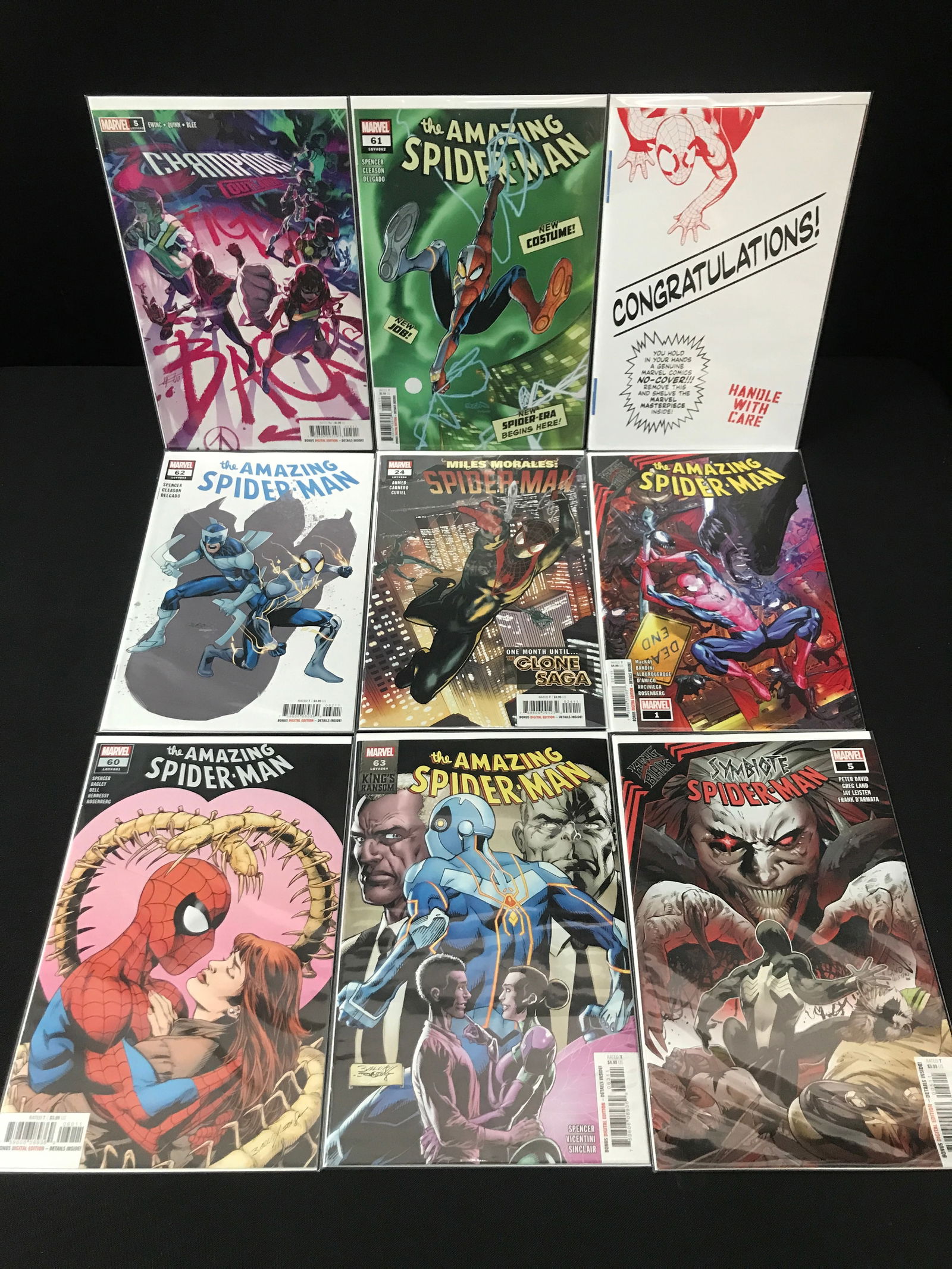 LOT OF 9 HIGH GRADE MODERN SPIDER-MAN COMICS: Prices are in Canadian dollars