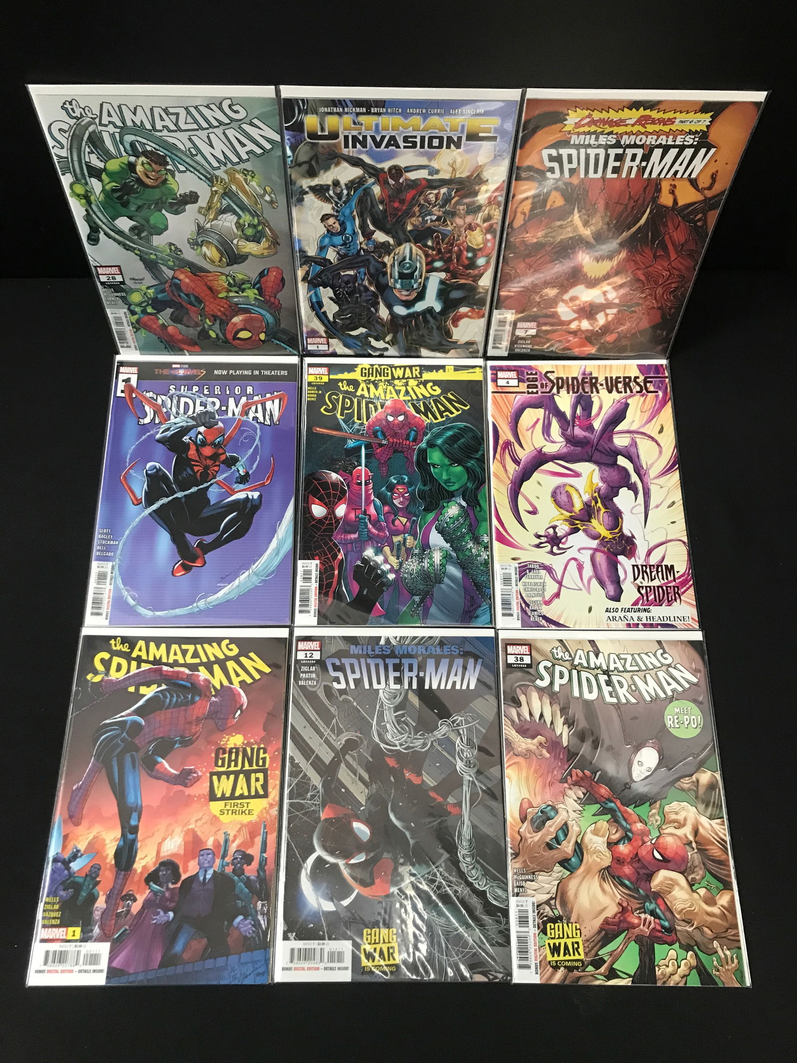 LOT OF 9 HIGH GRADE MODERN SPIDER-MAN COMICS: Prices are in Canadian dollars