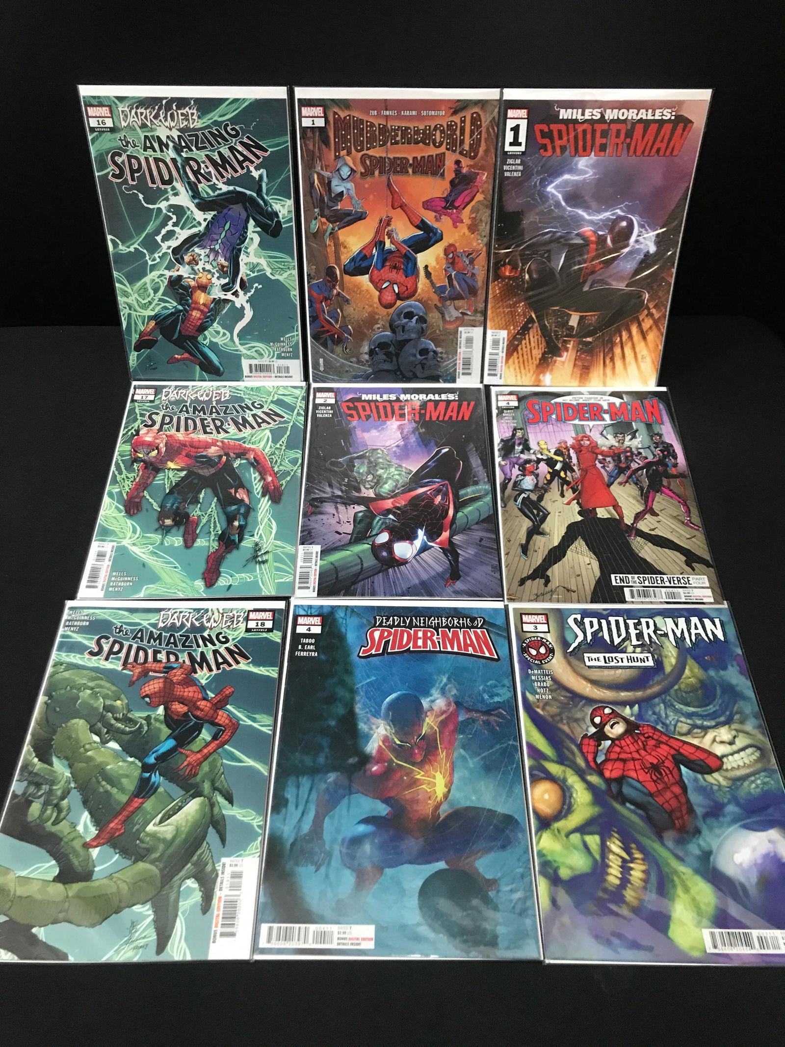 LOT OF 9 HIGH GRADE MODERN SPIDER-MAN COMICS: Prices are in Canadian dollars