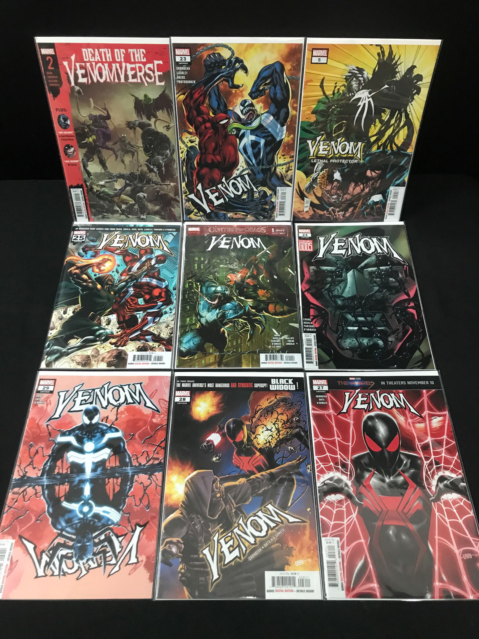 LOT OF 9 HIGH GRADE MODERN VENOM COMICS: Prices are in Canadian dollars