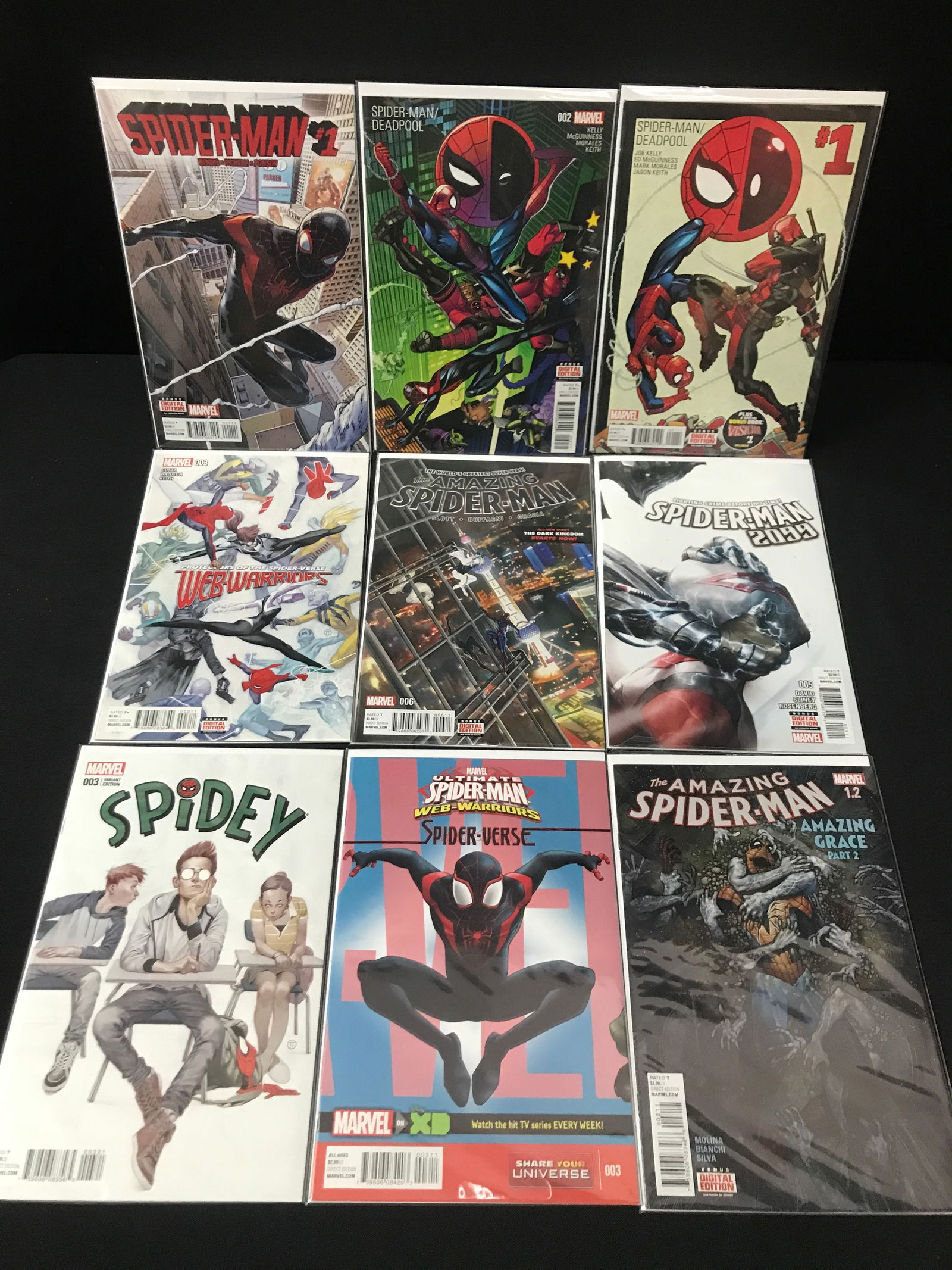 LOT OF 9 HIGH GRADE MODERN SPIDER-MAN COMICS: Prices are in Canadian dollars