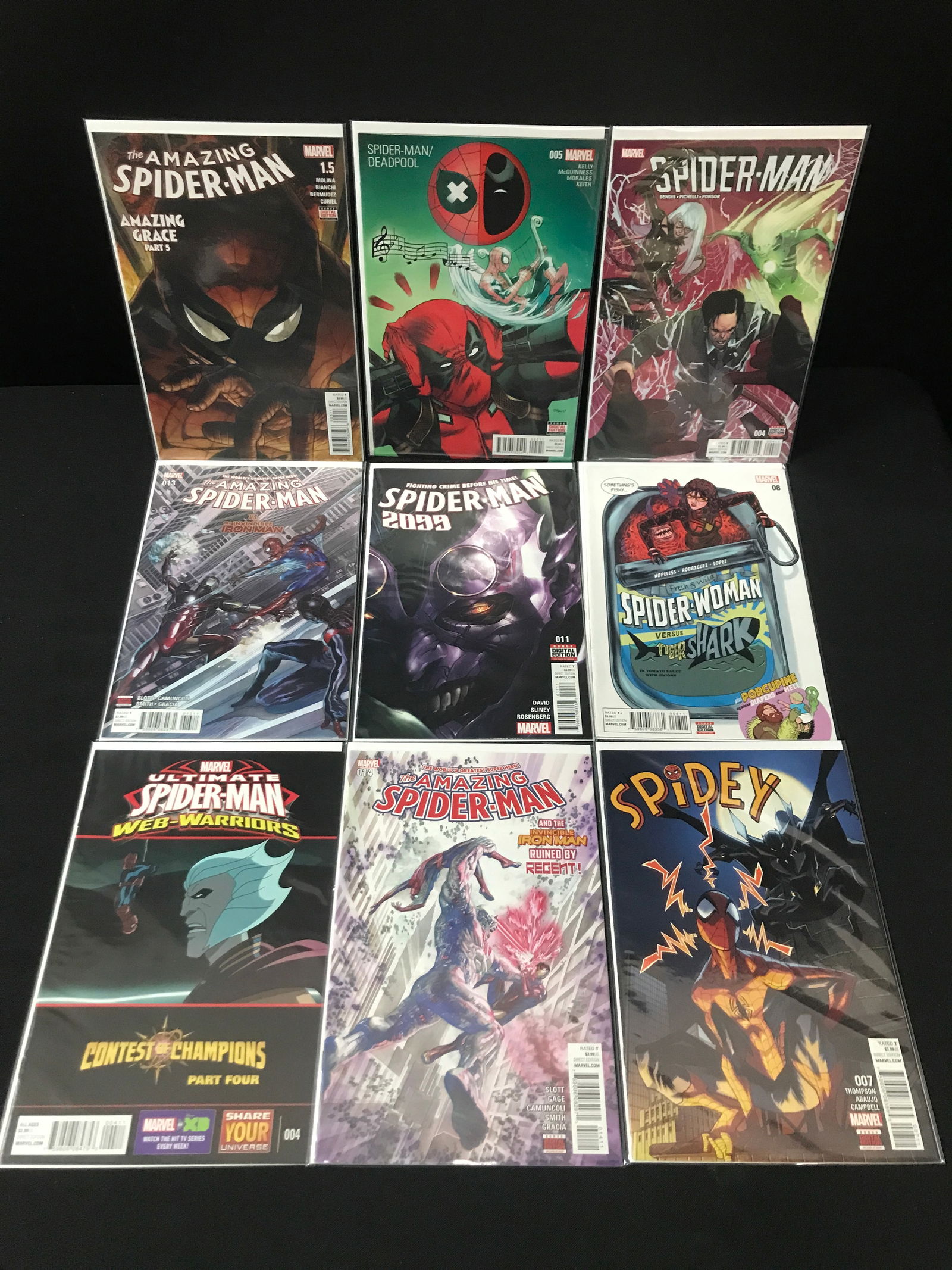 LOT OF 9 HIGH GRADE MODERN SPIDER-MAN COMICS (1 of 1)