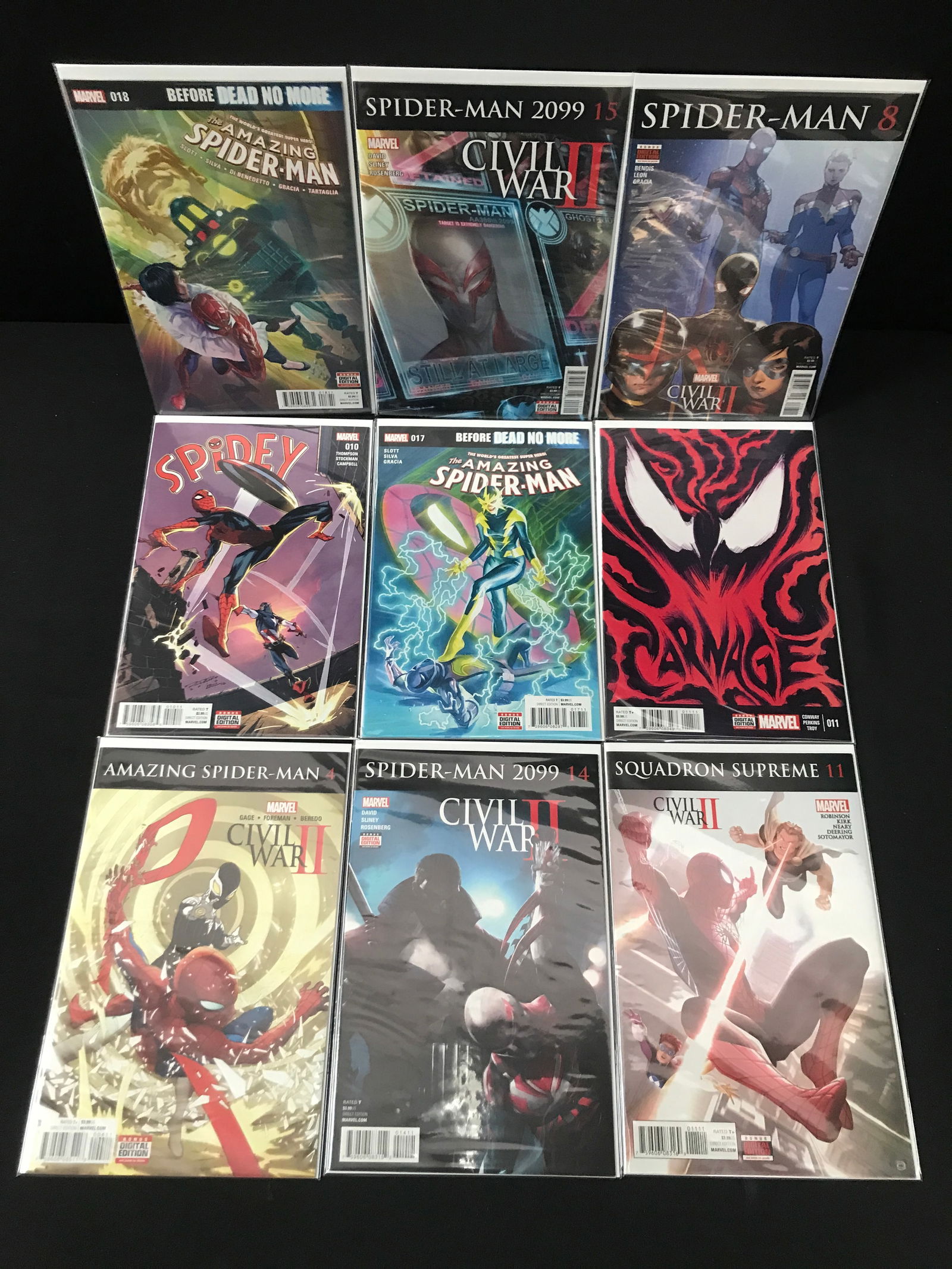 LOT OF 9 HIGH GRADE MODERN SPIDER-MAN COMICS: Prices are in Canadian dollars