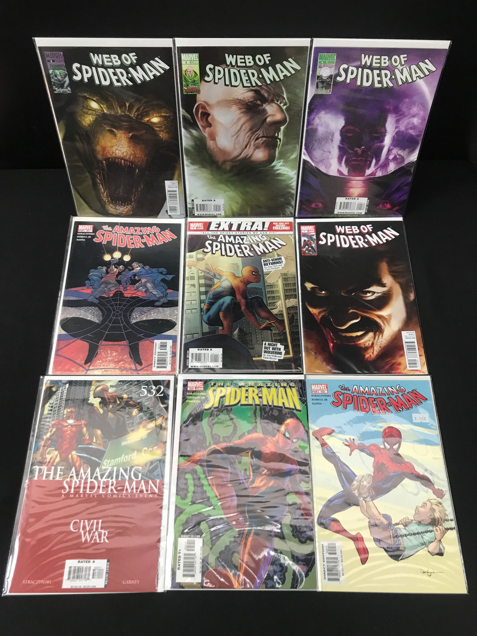 LOT OF 9 HIGH GRADE MODERN SPIDER-MAN COMICS (1 of 1)
