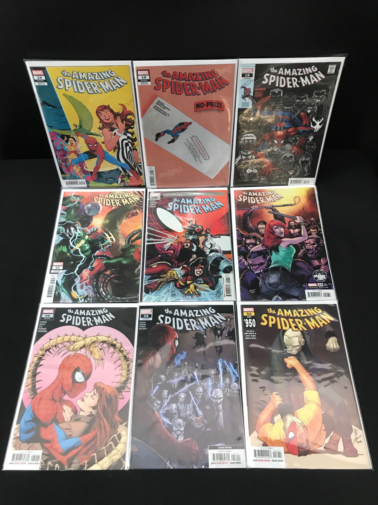LOT OF 9 HIGH GRADE MODERN SPIDER-MAN COMICS: Prices are in Canadian dollars