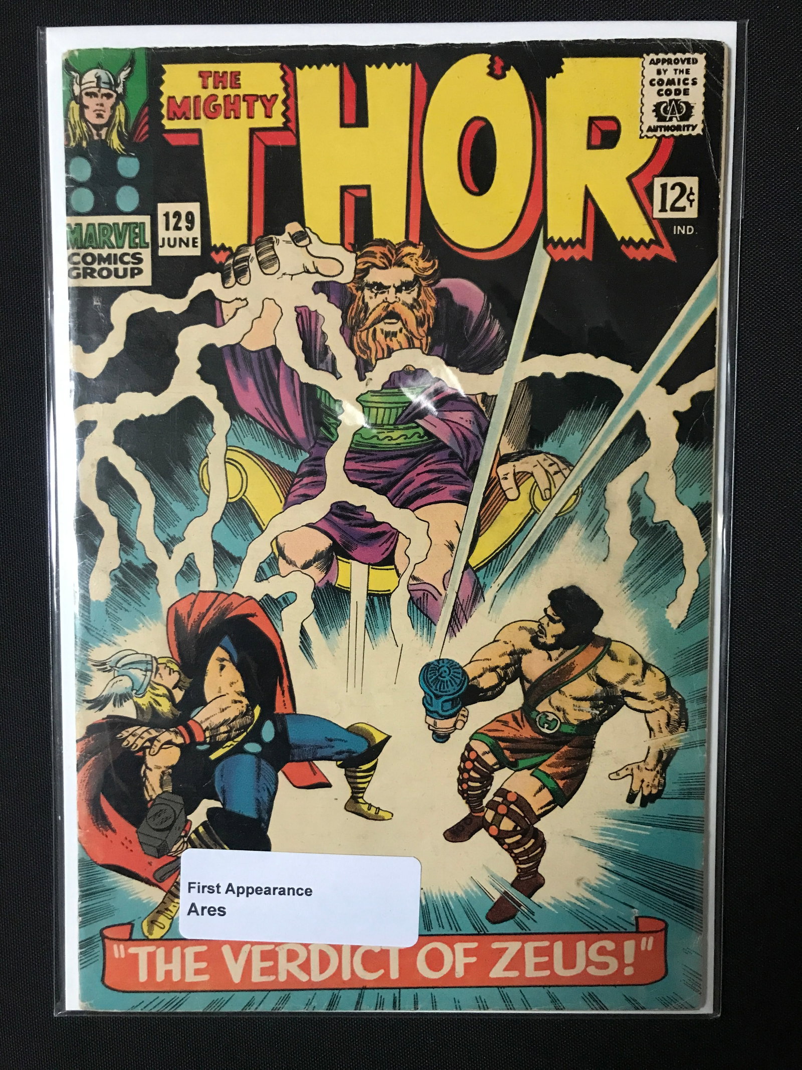 THE MIGHTY THOR #129 1ST APP ARES - MARVEL COMICS (1 of 1)