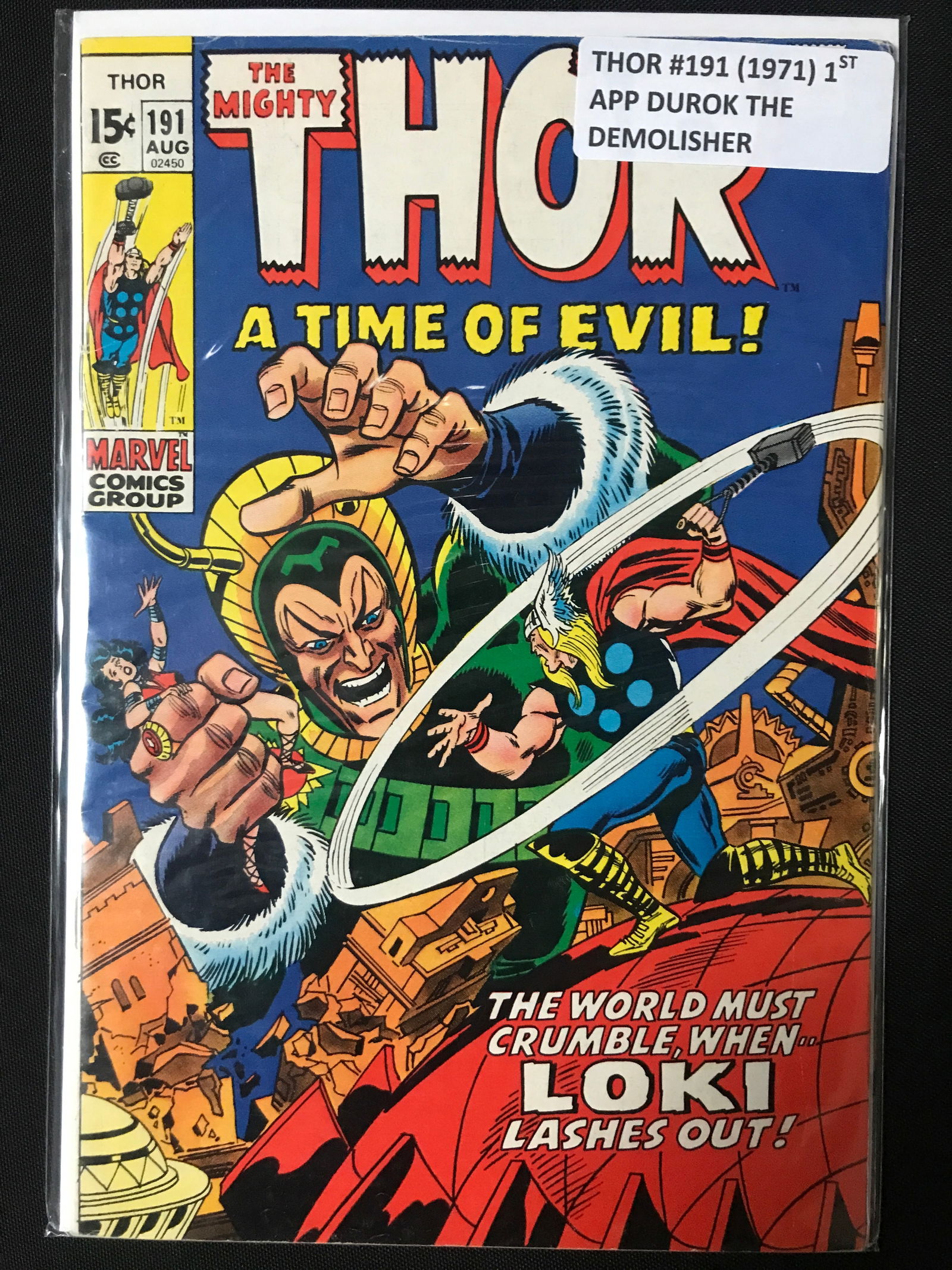 THE MIGHTY THOR #191 (1971) 1ST APP DUROK THE DEMOLISHER - MARVEL COMICS (1 of 1)
