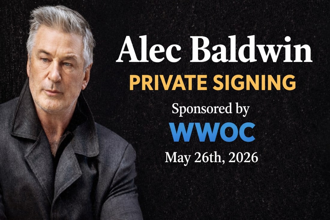 ALEC BALDWIN AUTOGRAPH SIGNING EVENT (ITEMS IN BY MAY 8): Prices are in Canadian dollars