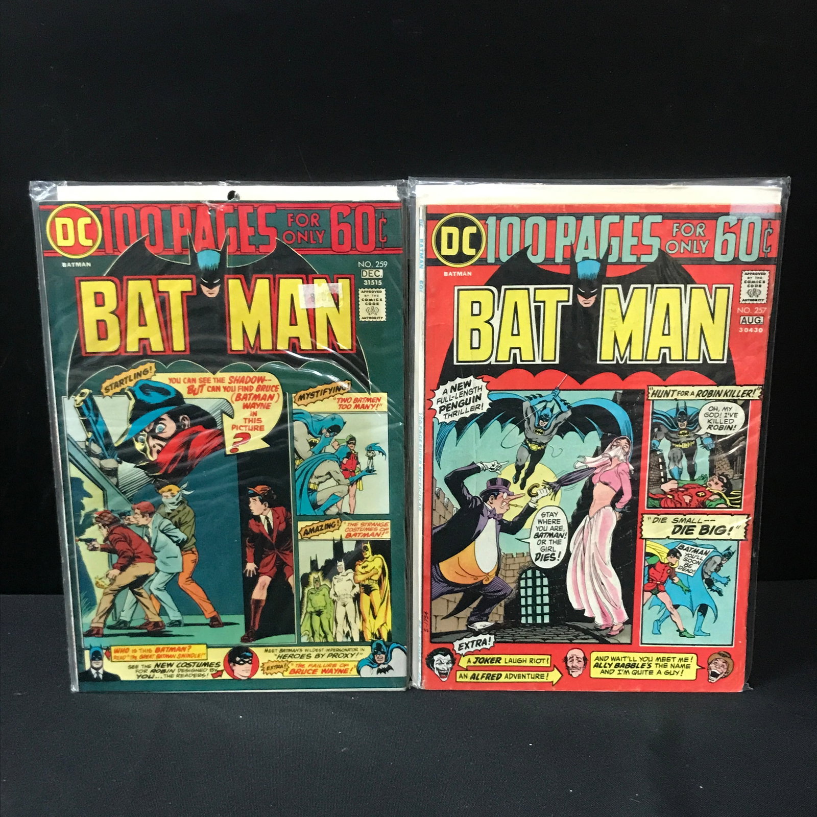 LOT OF 2 BATMAN COMICS #257 AND 259 - DC COMICS: Prices are in Canadian dollars
