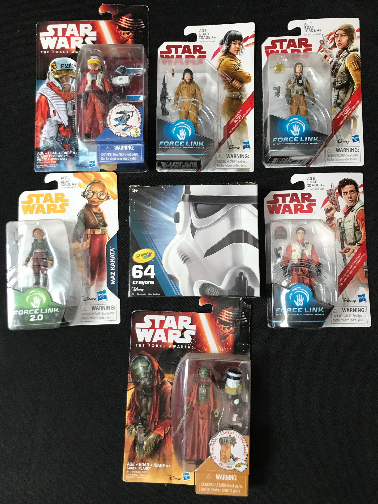 LOT OF 7 STAR WARS ACTION FIGURES IN ORIGINAL PACKAGING: Prices are in Canadian dollars