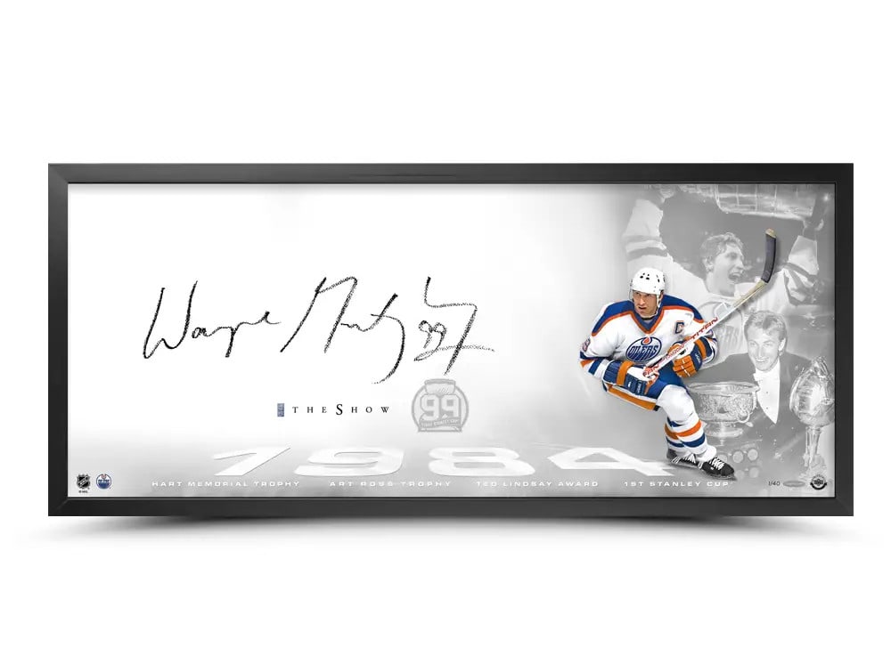 LTD EDITION WAYNE GRETZKY SIGNED THE SHOW 18 X 30 FRAMED PRINT (UPPER DECK COA) (1 of 1)