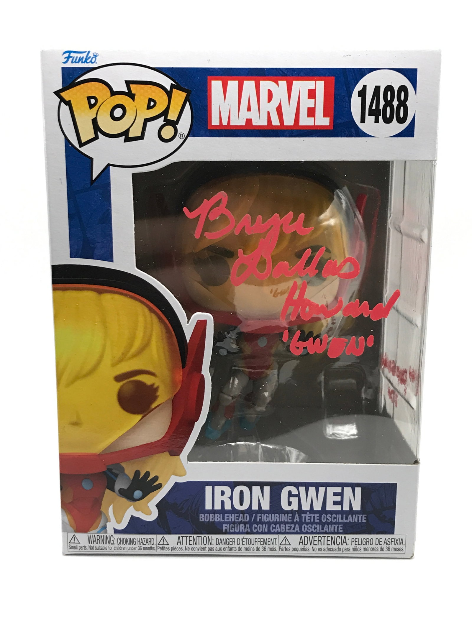 BRYCE DALLAS HOWARD SIGNED IRON GWEN FUNKO POP - WWOC COA: Prices are in Canadian dollars