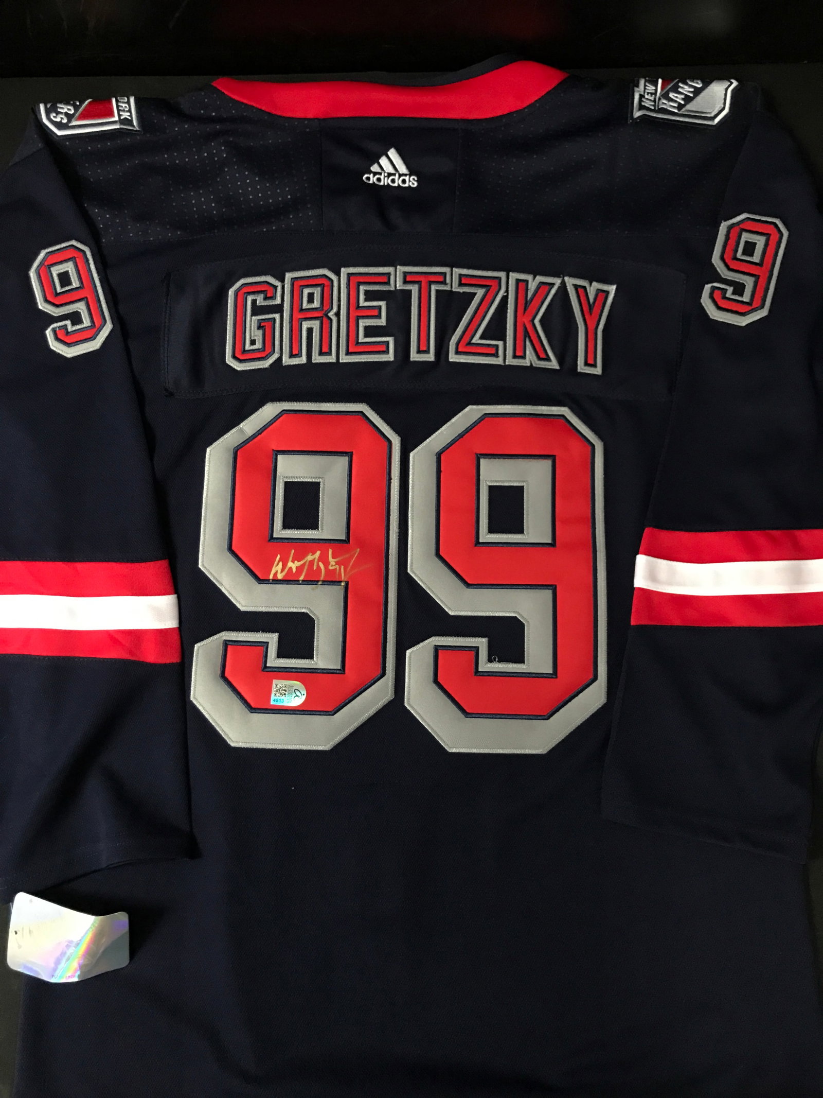 WAYNE GRETZKY SIGNED CUSTOM NEW YORK RANGES JERSEY - AUTOGRAPH ADDICTS COA: Prices are in Canadian dollars