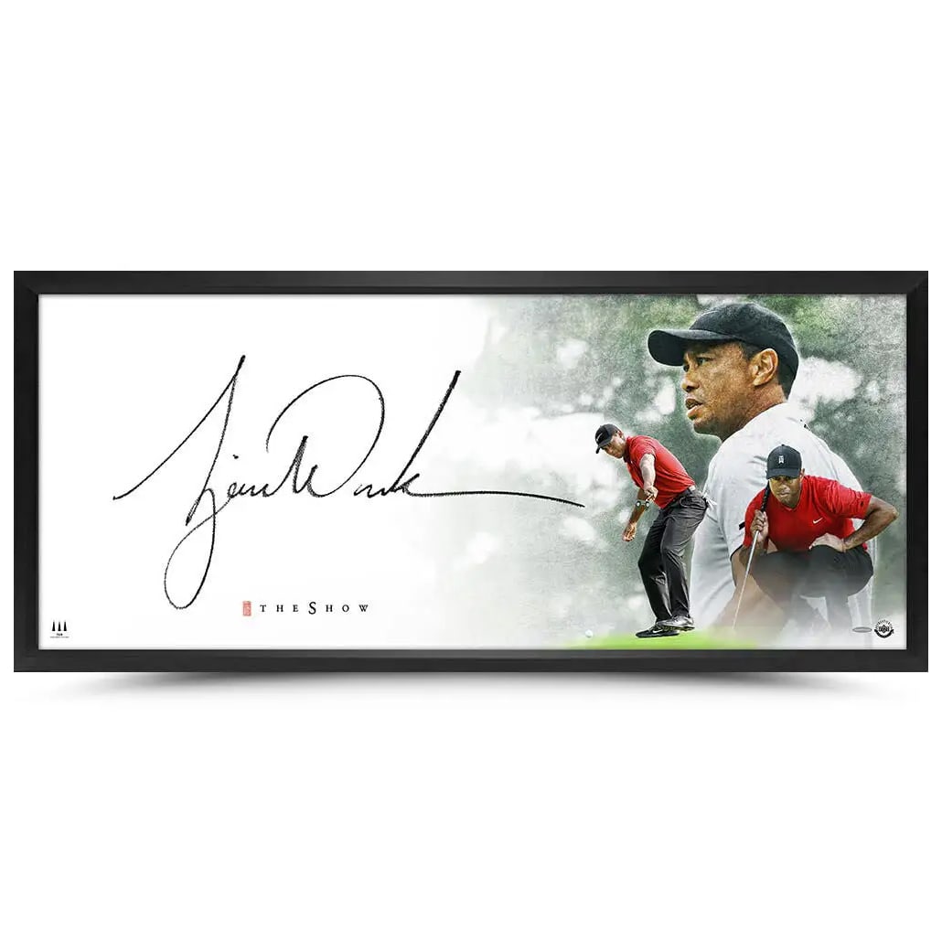 LTD EDITION TIGER WOODS SIGNED THE SHOW 18 X 30 FRAMED PRINT (UPPER DECK COA) (1 of 1)