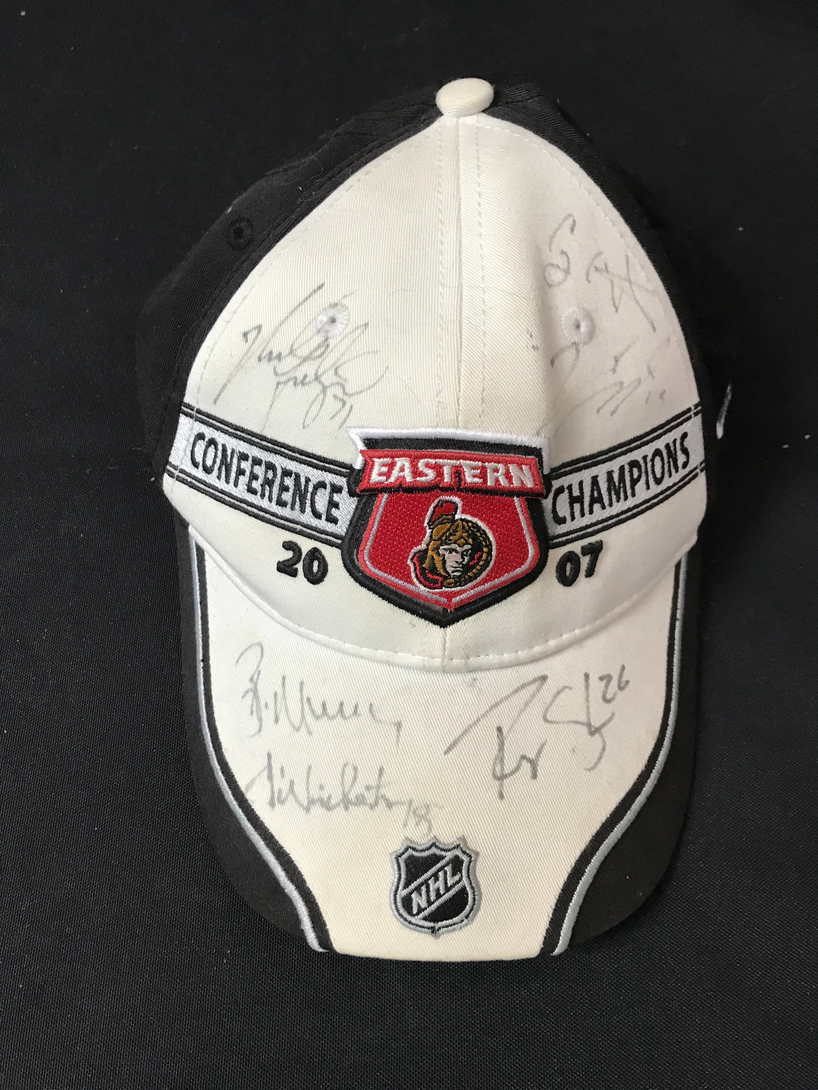 QUAD SIGNED OTTAWA SENATORS CAP: Prices are in Canadian dollars