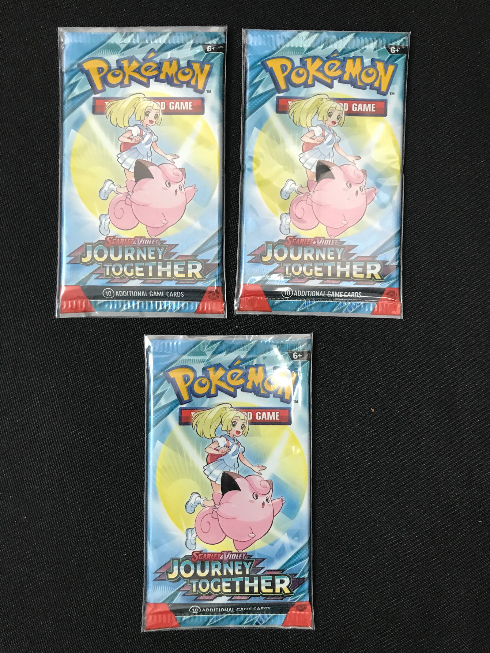 LOT OF 3 POKEMON TCG SCARLET & VIOLET JOURNEY TOGETHER SEALED BOOSTER PACKS: Prices are in Canadian dollars
