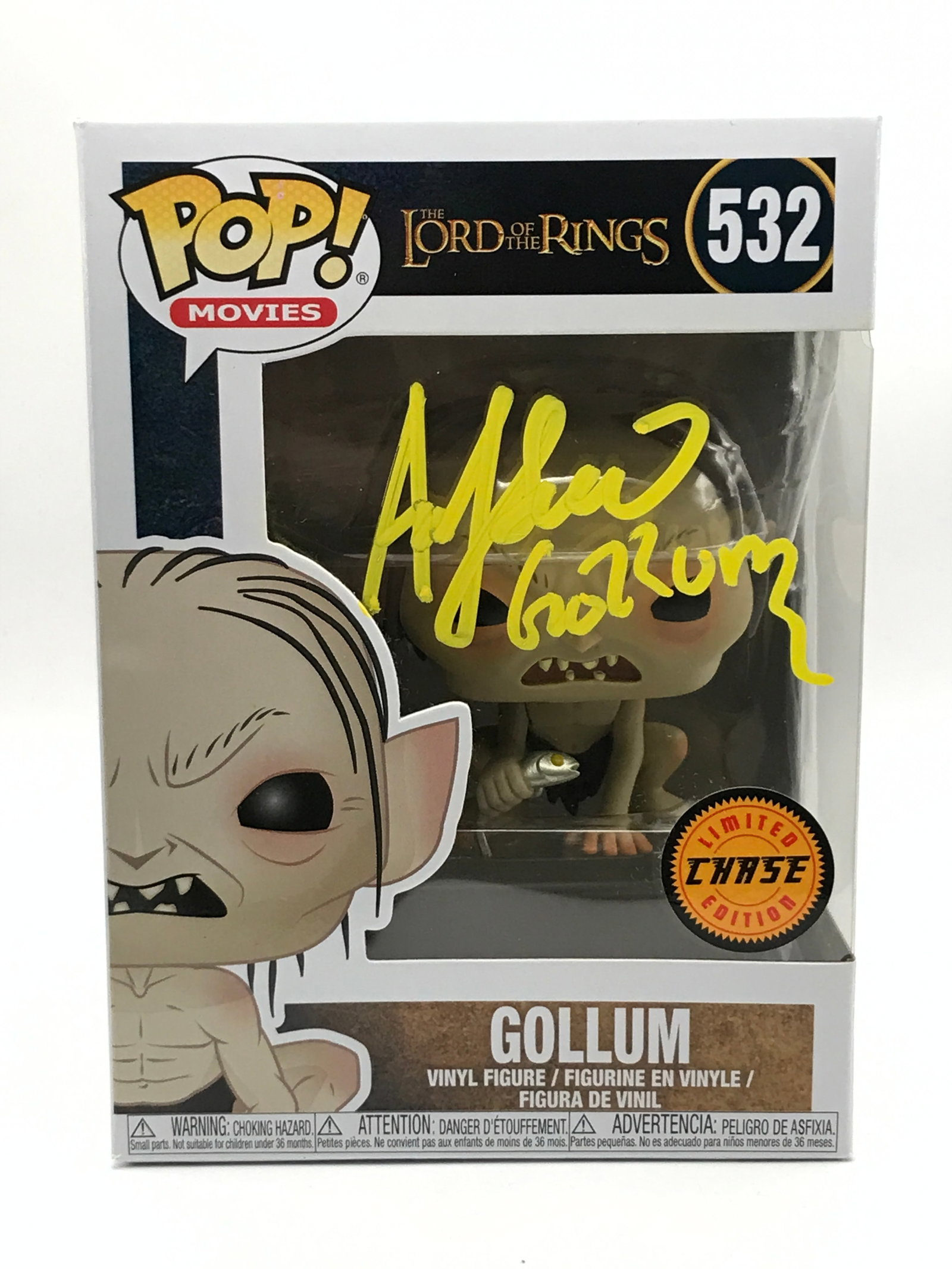 ANDY SERKIS SIGNED GOLLUM FUNKO POP - WWOC COA: Prices are in Canadian dollars