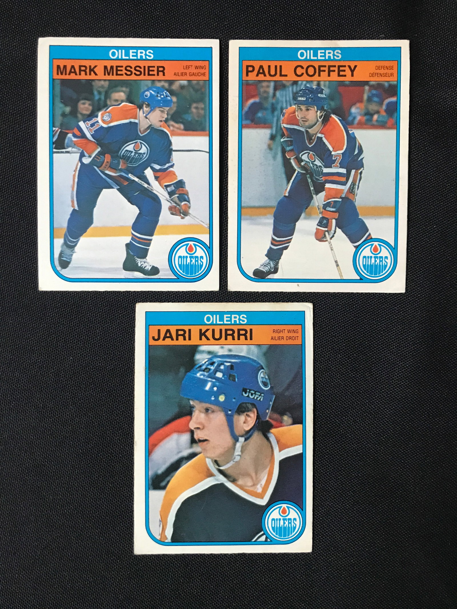LOT OF 3 LOOSE EDMONTON OILERS STAR HOCKEY TRADING CARDS: Prices are in Canadian dollars