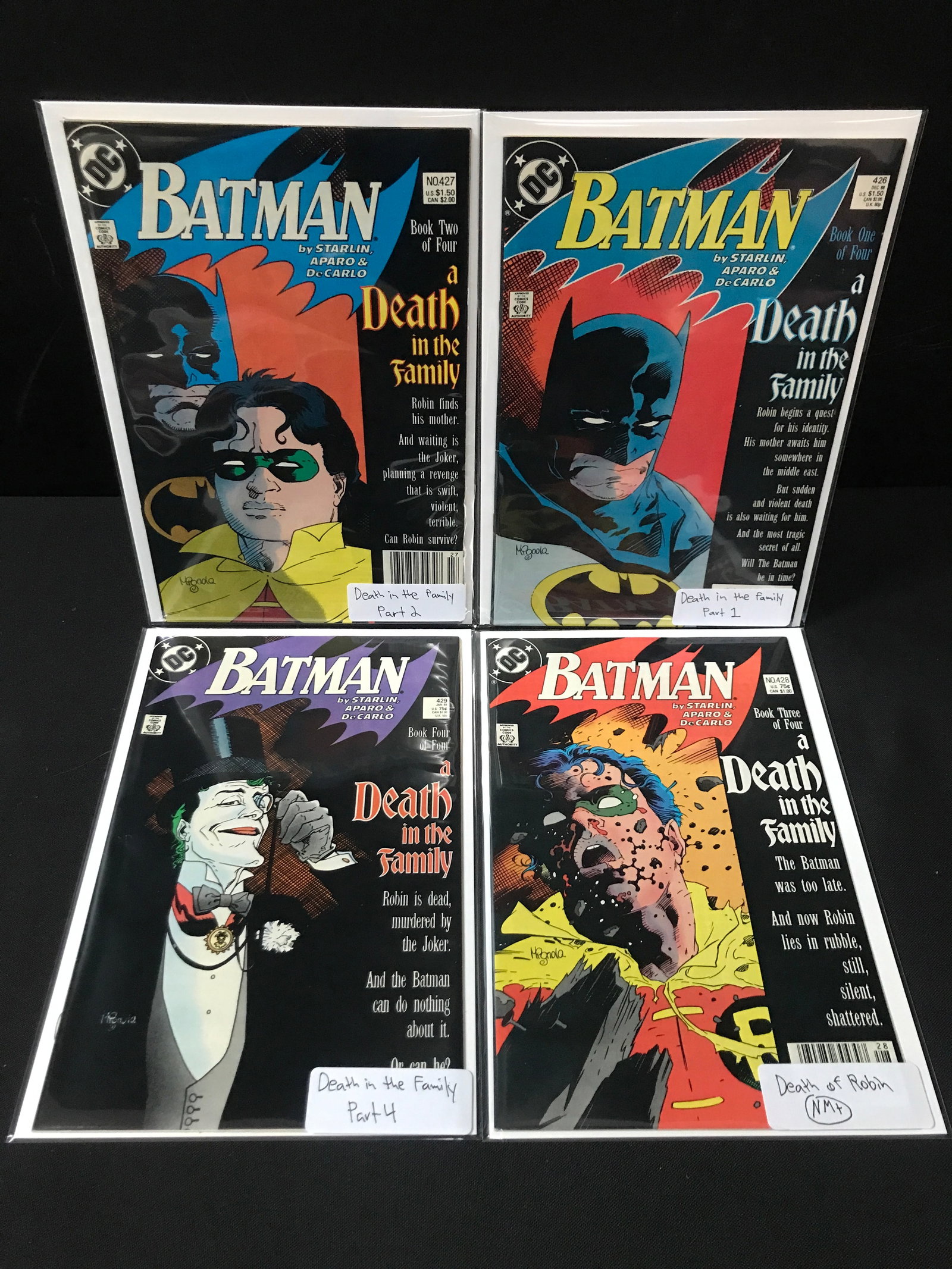 BATMAN A DEATH IN THE FAMILY PARTS 1-4 - DC COMICS: Prices are in Canadian Dollars
