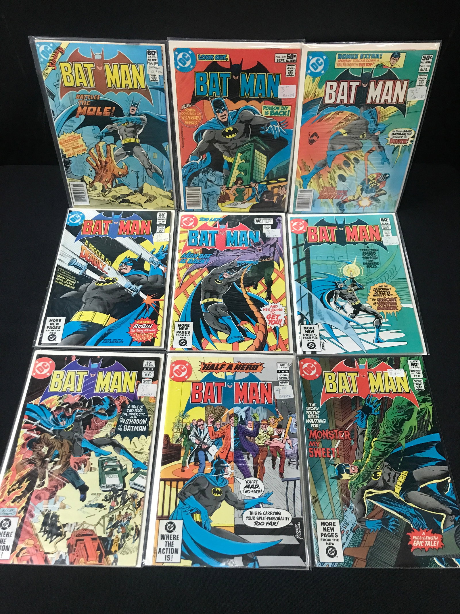 LOT OF 9 BATMAN COMICS - DC COMICS: Prices are in Canadian Dollars
